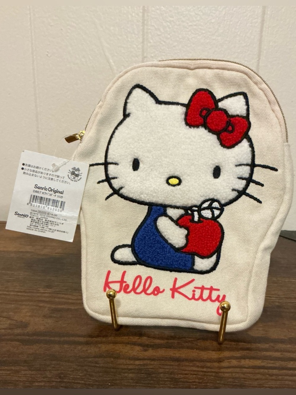 NWT Purchased In Japan Hello Kitty 2016 Sagara Sanrio Embroidered Pen Pouch Bag